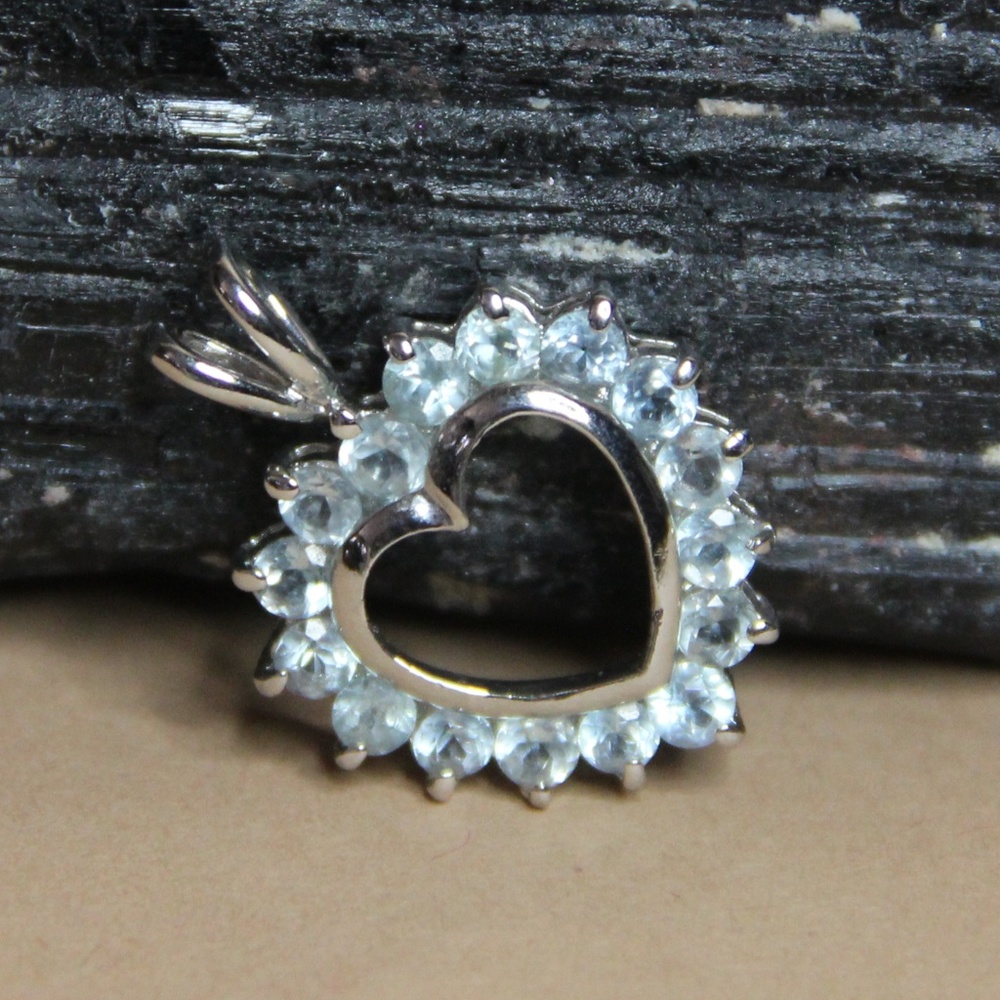Sparkly Sterling Silver Heart Pendant